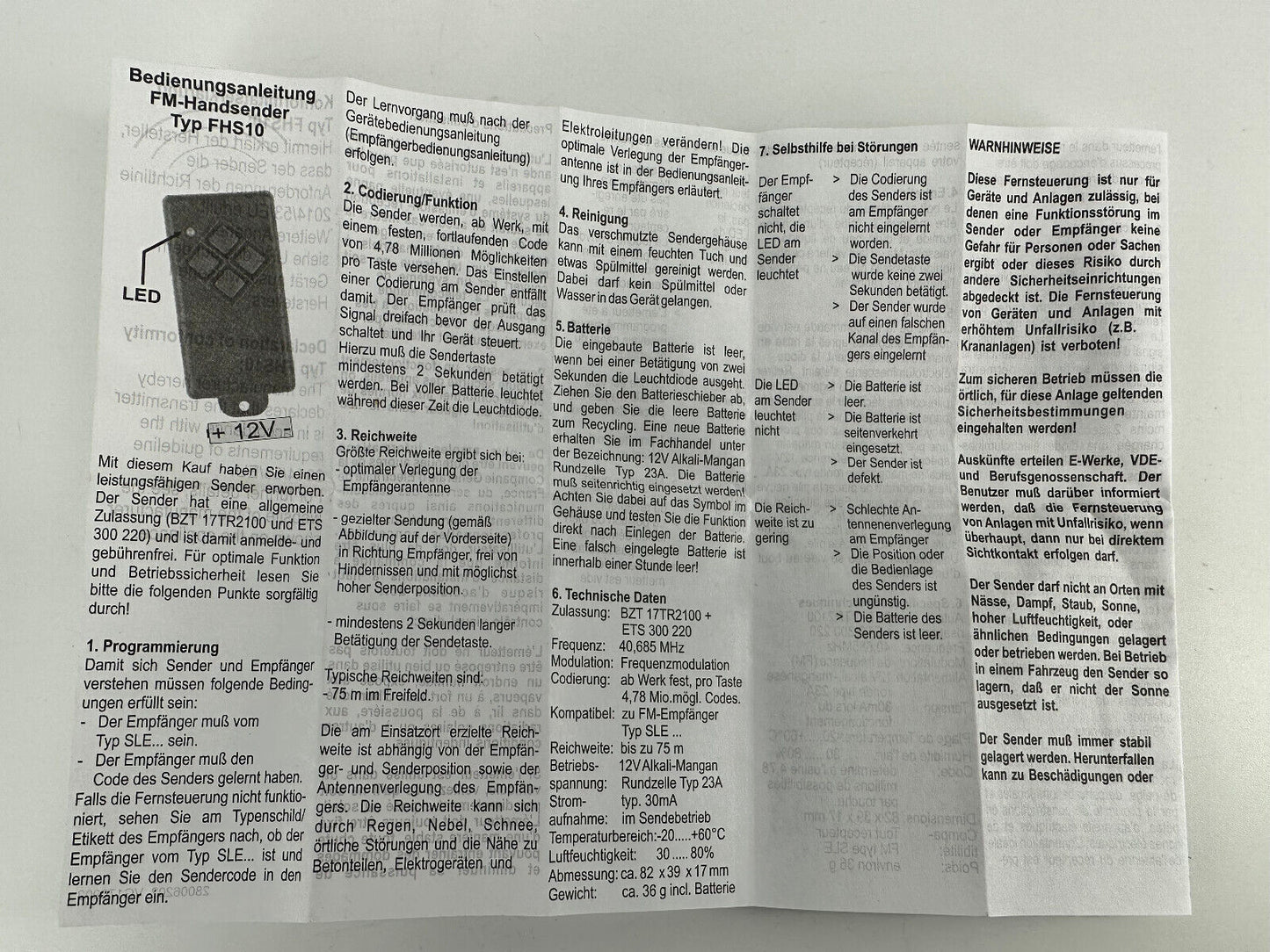 Novotron Handsender Funk Fernbedienung Funktaster Drücker Fernsteuerung 433 MHZ