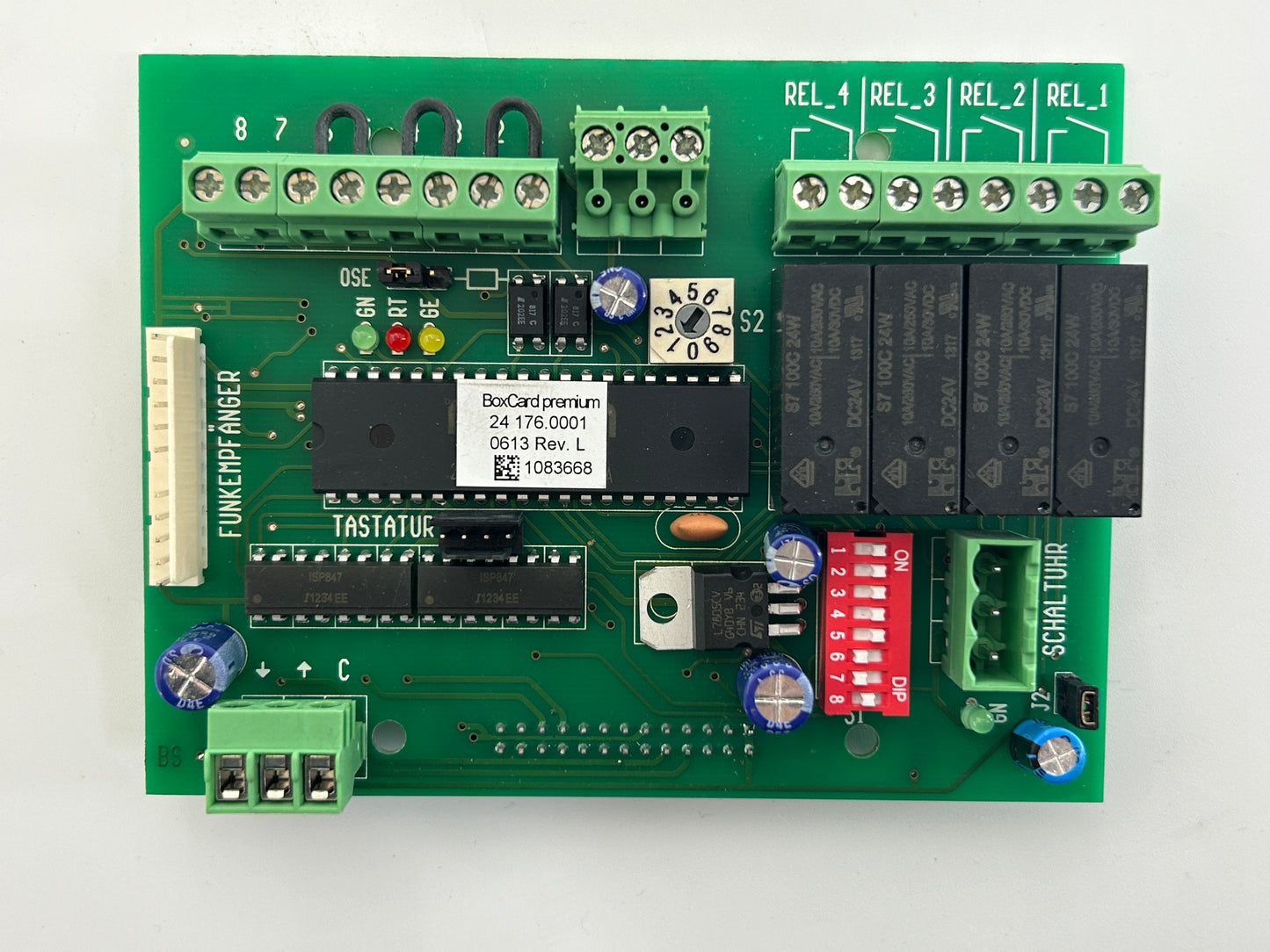 Elero BoxControl RD400 Platine Elektronik Steuerung Hauptplatine Steuerplatine Basisplatine Bedienplatine Elektroniksteuerung Leistungsplatine Multifunktionsplatine