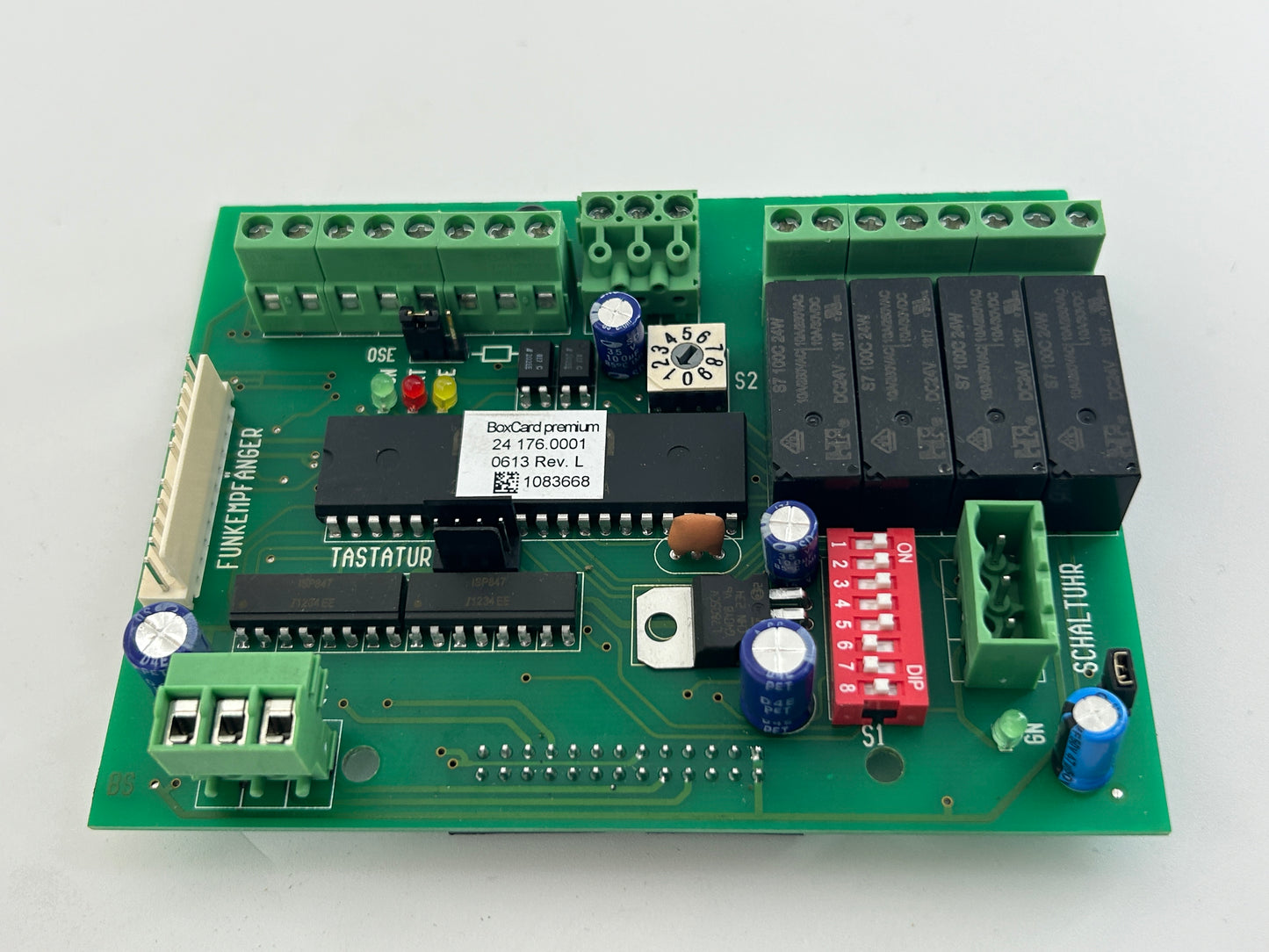 Elero BoxControl RD400 Platine Elektronik Steuerung Hauptplatine Steuerplatine Basisplatine Bedienplatine Elektroniksteuerung Leistungsplatine Multifunktionsplatine