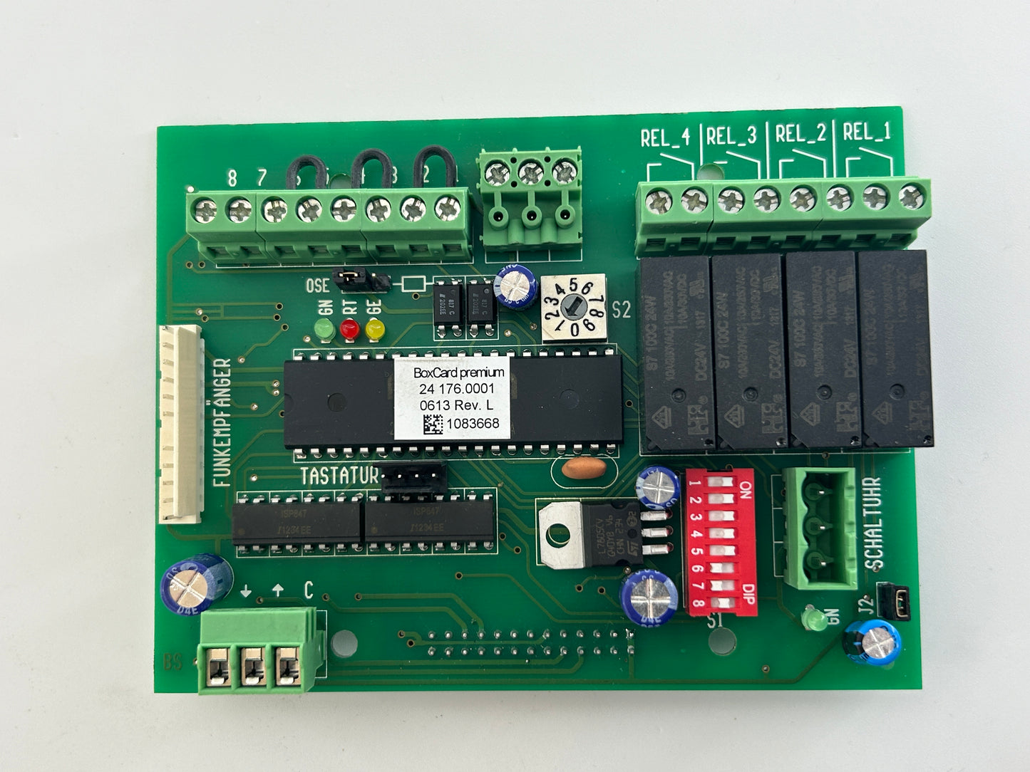Elero BoxControl RD400 Platine Elektronik Steuerung Hauptplatine Steuerplatine Basisplatine Bedienplatine Elektroniksteuerung Leistungsplatine Multifunktionsplatine
