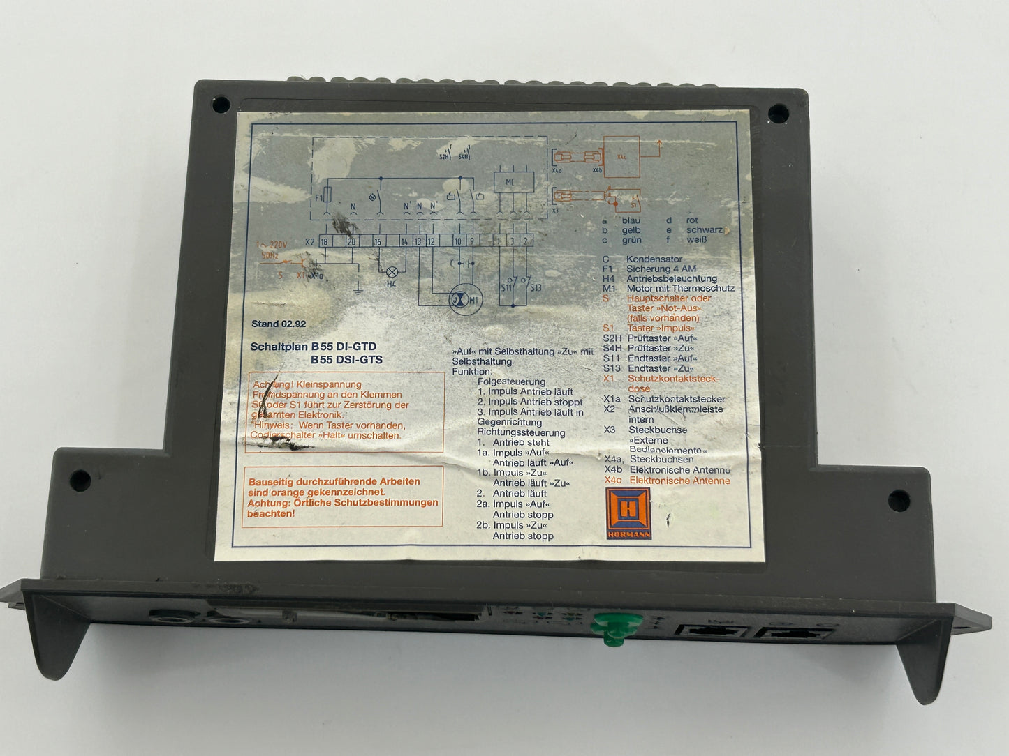 Hörmann GTS35 control unit, slide-in control unit, motor control unit, operation