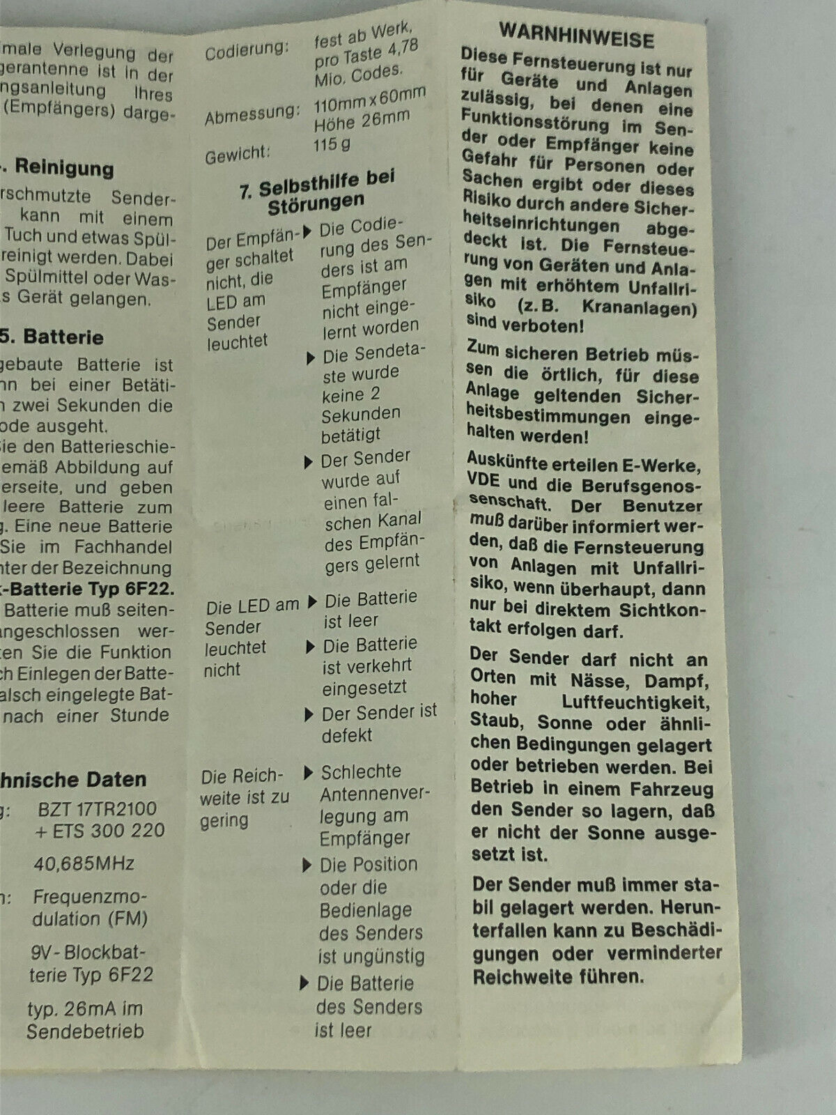 Dickert FHS20 Funk Funktaster Fernbedienung Handsender Drücker Fernsteuerung